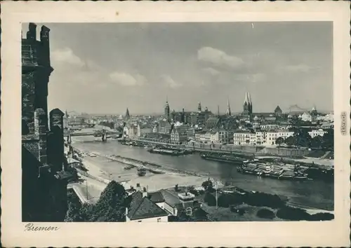 Ansichtskarte Bremen Blick auf die Stadt 1940