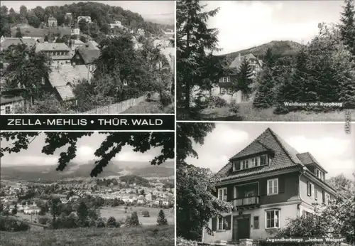 Zella-Mehlis Panorama, Waldhaus und Ruppberg, Jugendherberge "Jochen Weigert" 1984