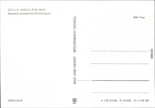 Zella-Mehlis Panorama, Waldhaus und Ruppberg, Jugendherberge "Jochen Weigert" 1984