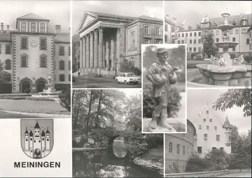 Meiningen Museum, Markt, Brunnen, Schloss Elisabethenburg, Theater, Park 1984