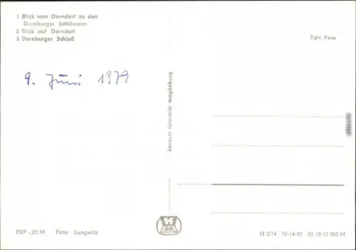 Dornburg-Dornburg-Camburg Panorama-Ansichten, Dornburger Schloss 1974
