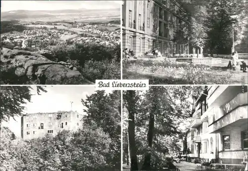 Bad Liebenstein Panorama, Kurgarten, Burgruine, Kurheim "Edelweiß" 1991