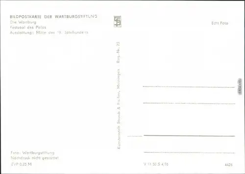 Ansichtskarte Eisenach Wartburg - Festsaal des Palas 1976