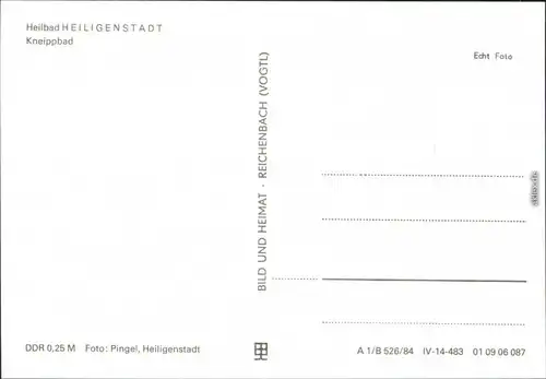 Ansichtskarte Heilbad Heiligenstadt Kneippbad 1984