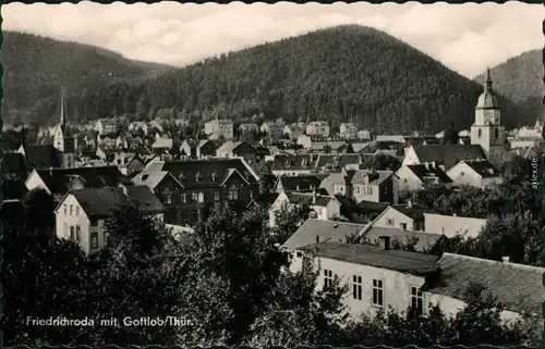 Ansichtskarte Friedrichroda Blick auf den Ort 1957
