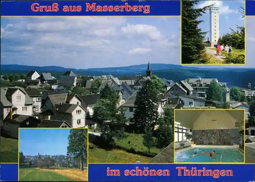 Masserberg Panorama, Aussichtsturm auf dem Eselsberg, Schwimmhalle 1992