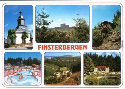 Finsterbergen-Friedrichroda Dreifaltigkeitskirche, Hotel Finsterbergen, Blockhütte auf der Felsenkanzel, Schwimmbad, Leinagrund, Naturpark Hüllrod 2000