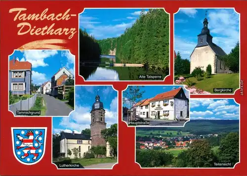 Tambach-Dietharz Tammichgrund, Alte Talsperre, Bergkirche, Lutherkirche, Hauptstraße, Panorama 2000