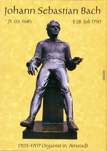 Ansichtskarte Arnstadt Johann-Sebastian-Bach-Denkmal 2000