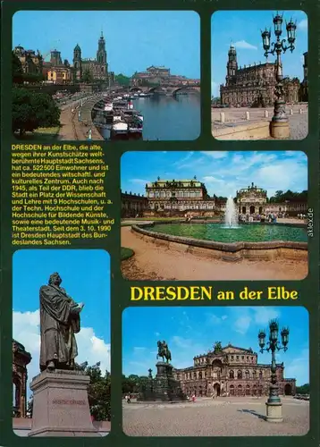 Dresden Terrassenufer, Hofkirche, Zwinger, Denkmal, Semperoper 2000