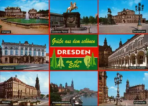 Dresden Zwinger, Semperoper, Goldener Reiter, Johanneum, Altmarkt 1995