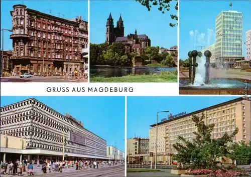 Magdeburg Hasselbachplatz, Blick zum Dom, Centrum Warenhaus 1976