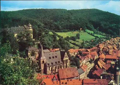 Ansichtskarte Stolberg (Harz) Panorama-Ansicht mit Kirche 1975