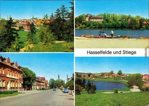 Ansichtskarte Hasselfelde Panorama-Ansicht, See, Straßenansicht 1983