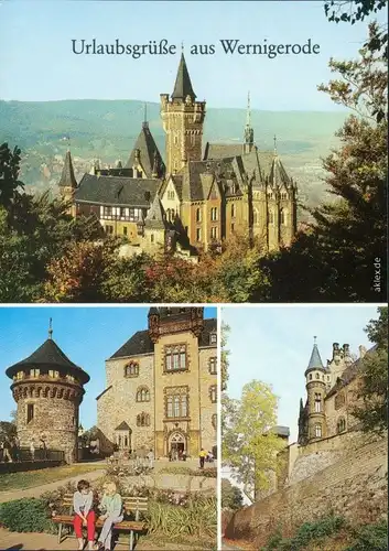 Ansichtskarte Wernigerode Schloss/Feudalmuseum 1989