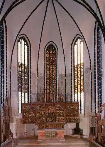 Ansichtskarte Salzwedel St. Marienkirche - Hoher Chor - Hauptaltar 1993