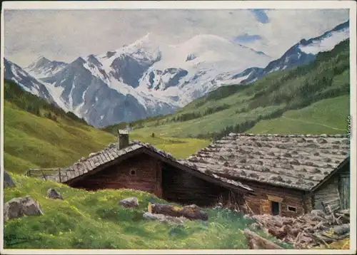 Ansichtskarte Gaal Künstlerkarte v. E. Frommhold "Ferleitenalm" 1935