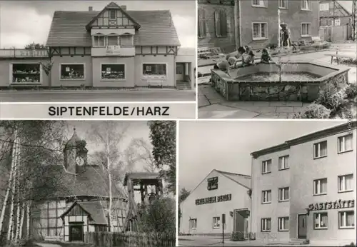 Siptenfelde Landwarenhaus, Springbrunnen, Kirche, Ferienheim "Berlin" 1984