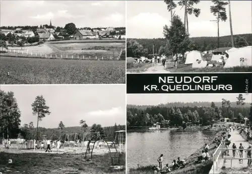 Neudorf (Harz) Teilansicht, Campingplatz, Spielplatz, Birnbaumteich 1984