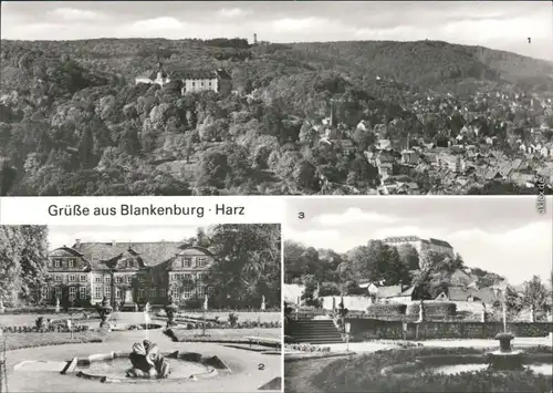 Blankenburg (Harz) Blick vom Großvaterfelsen, Heimatmuseum,   Schloß 1983