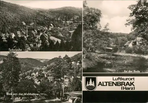 Altenbrak Teilansicht- Panorama, an der Bode, Blick von der Waldbühne 1976