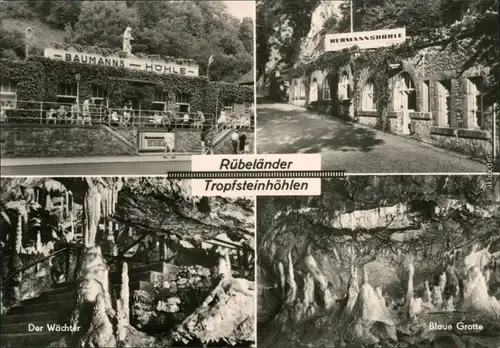 Ansichtskarte Rübeland Tropfsteinhöhlen: Baumannshöhle, Hermannshöhle 1976