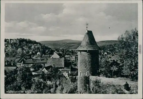 Ansichtskarte Wernigerode Blick auf die Stadt 1954