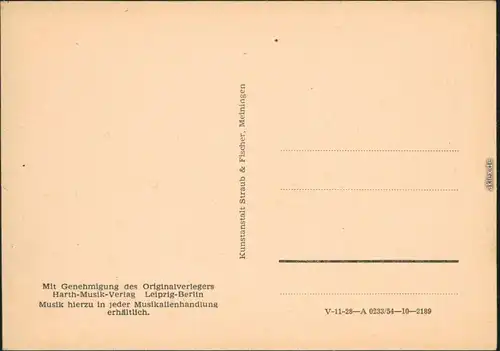 Ansichtskarte  Liedansichtskarte "Auf der Oberhofer Höh'" 1954