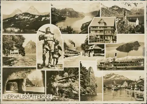 Luzern Lucerna Rund um den Vierwaldstätter See mit Dampfer  1932