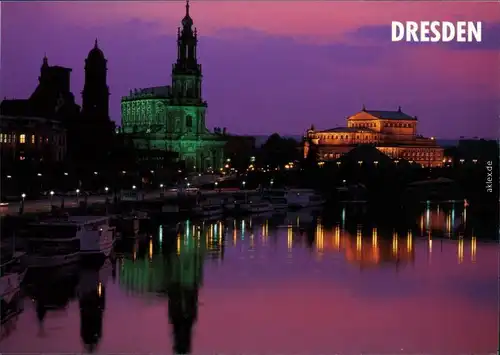 Innere Altstadt-Dresden Hofkirche Dresden /   in der Dämmerung 2001