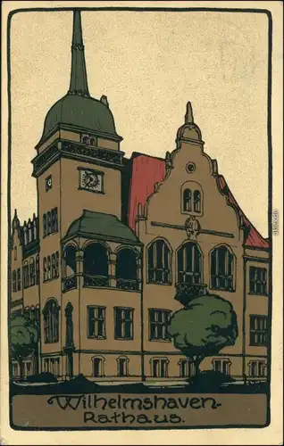 altes Rathaus Künstlerkarte - Steindruck