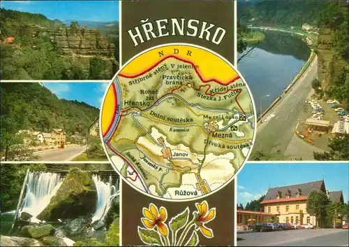 Herrnskretschen Hřensko Berglandschaft, Fluss, Ortsmotive, Sturzbach, Gaststätte 1988