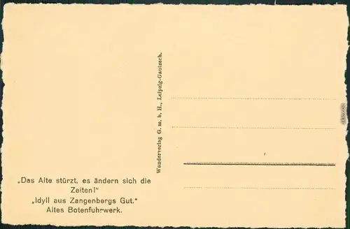 Ansichtskarte  Künstlerkarte - Altes Botenfuhrwerk 1928