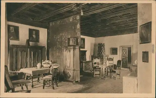 Ansichtskarte Lauenstein-Ludwigsstadt Burg - Askanierzimmer 1928