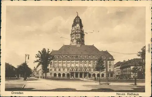 Ansichtskarte Innere Altstadt-Dresden Neues Rathaus 1943