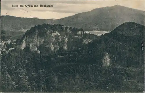 Ansichtskarte Oybin Blick auf den Ort mit Hochwald/Hvozd 1913