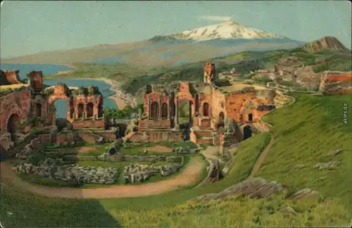 Ansichtskarte Taormina Theater - Teatro Greco 1912