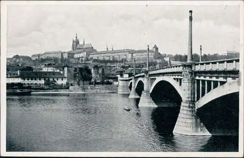 Prag Praha Mánesúv most / Manes Brücke und Hradschin/Hradčany 1941