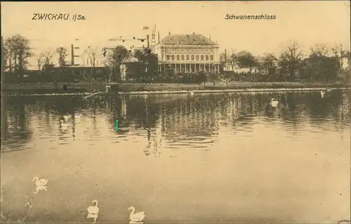 Ansichtskarte Zwickau Schwanenschloß 1920