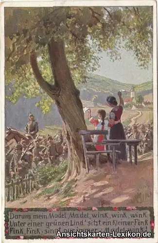 Ansichtskarte  Soldatenliedkarte 1916