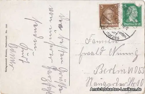 Ansichtskarte Hohegeiß-Braunlage Blick auf Hohegeiß, Kuh Rind 1927
