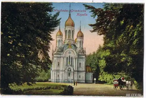 Ansichtskarte Wiesbaden Griechische Kapelle  1915