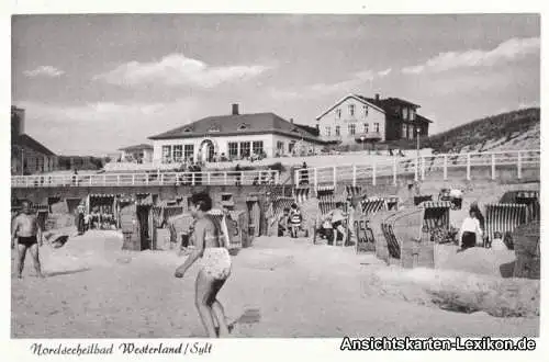 Ansichtskarte Westerland-Gemeinde Sylt Strandleben 1960