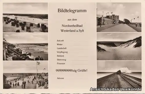 Westerland Bildtelegramm aus dem Nordseeheilbad Westerla