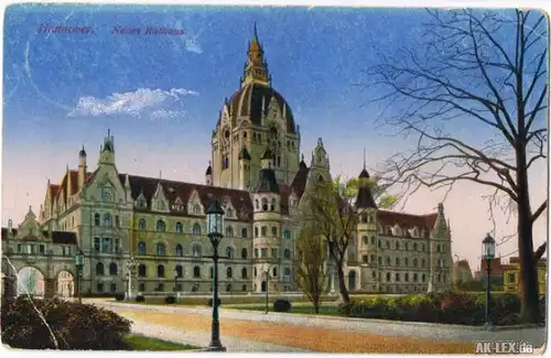 Ansichtskarte Hannover Neues Rathaus color 1918