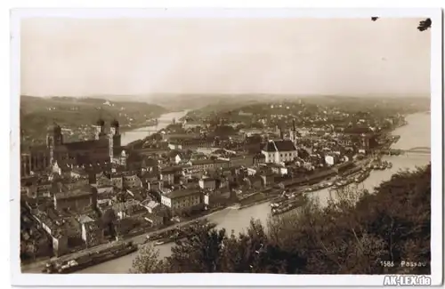 Passau Panorama - Foto AK ca. 1930