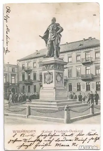 Wiesbaden Kaiser Friedrich-Denkmal gel.1903