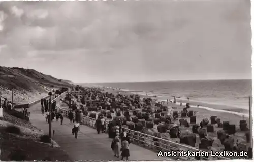 Foto Ansichtskarte Westerland Strand und  Promenade Sylt