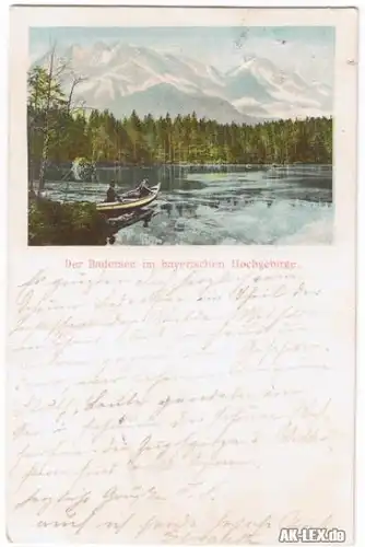 Grainau Der Badersee im bayr.Hochgebirge.. gel 1898