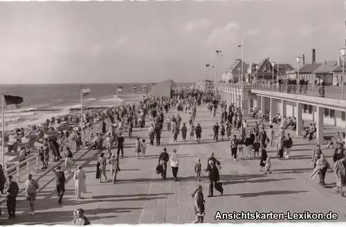 Foto Ansichtskarte Westerland Promenade Sylt c1965